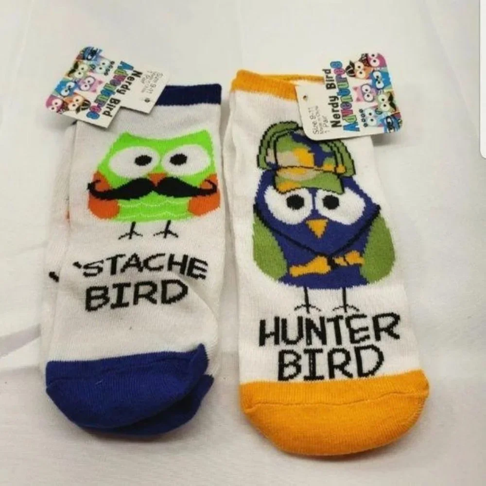 Nerdy bird adventures novelty womens‎ funny socks